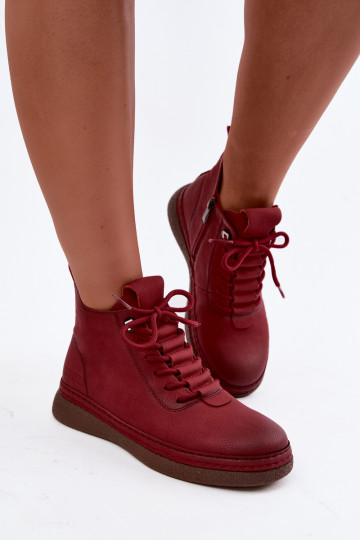 Pele aquecimento Botas femininas Artiker 59C1119 Borgonha