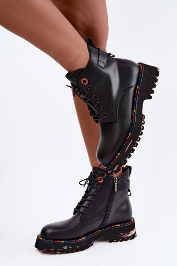Pele Botins de trabalho Feminino Artiker 55C0509 cor preta