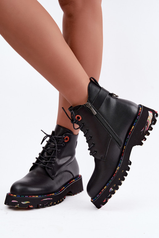 Botins de trabalho em couro sintético Artiker em preto