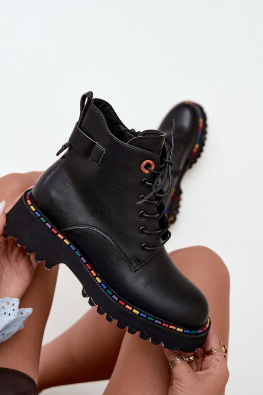 Botins de trabalho em couro sintético Artiker em preto