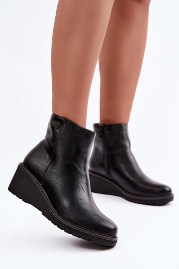 aquecimento Botas com uma plataforma Casal o castelo cor preta Larisae 2