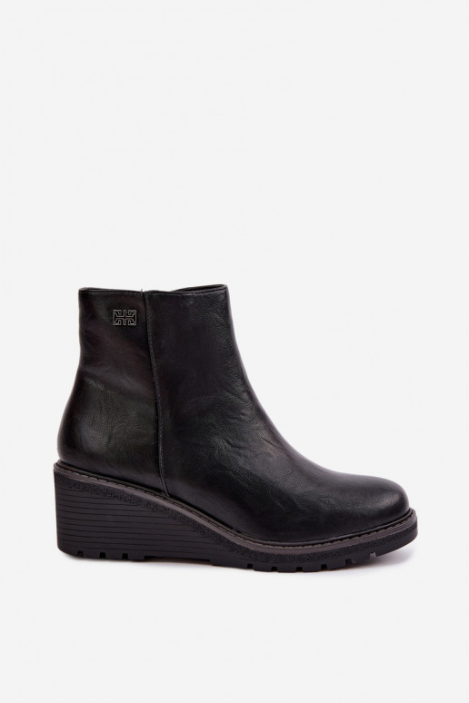 aquecimento Botas com uma plataforma Casal o castelo cor preta Larisae