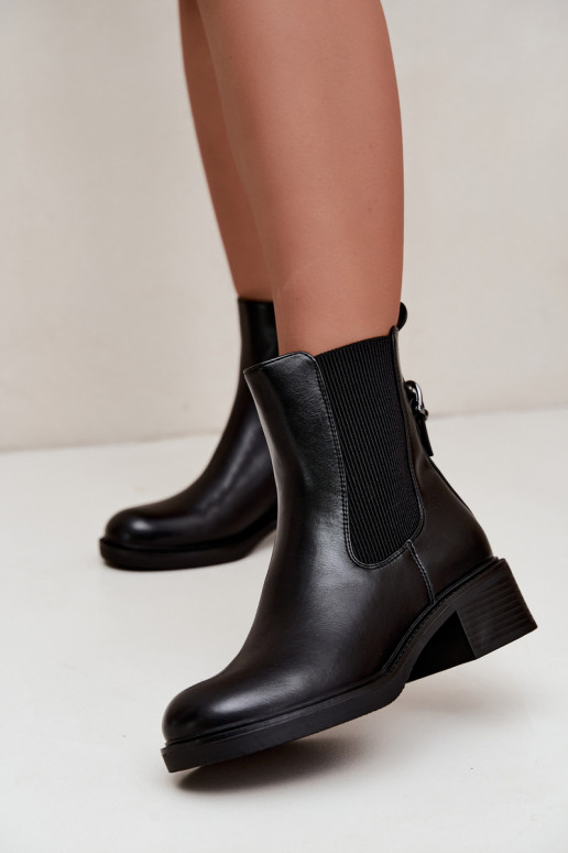 Botas femininas aquecimento De salto baixo Sergio Leone BT-04 cor preta