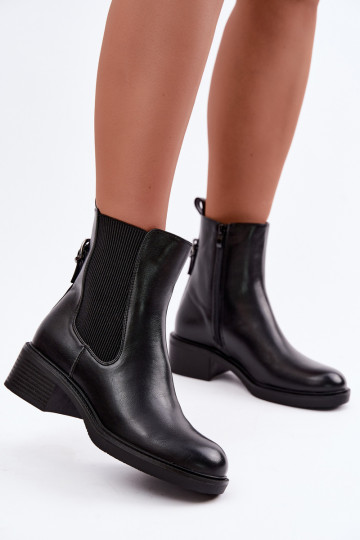 Botas femininas aquecimento De salto baixo Sergio Leone BT-04 cor preta 2