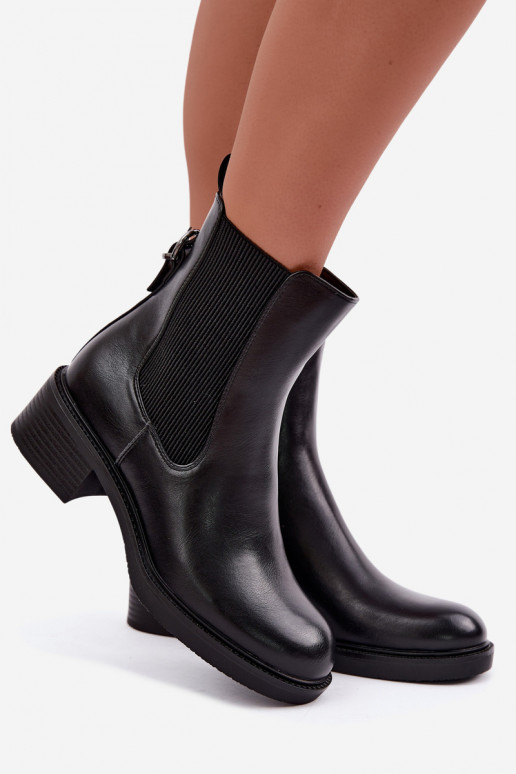 Botas femininas aquecimento De salto baixo Sergio Leone BT-04 cor preta