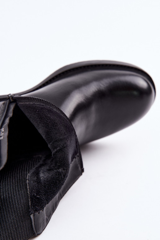Botas femininas aquecimento De salto baixo Sergio Leone BT-04 cor preta