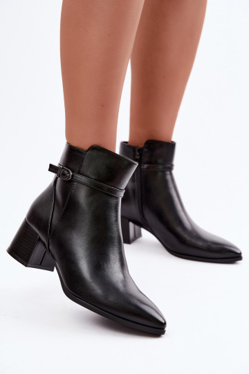 Botas femininas com salto aquecimento com fivelas Sergio Leone BT-33 cor preta 2