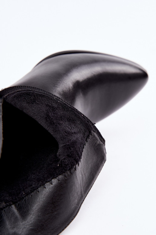 Botas femininas com salto aquecimento com fivelas Sergio Leone BT-33 cor preta