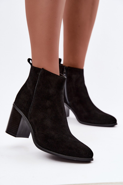 Pele de camurça Botas com aquecimento no interior Sergio Leone BT-49-S cor preta