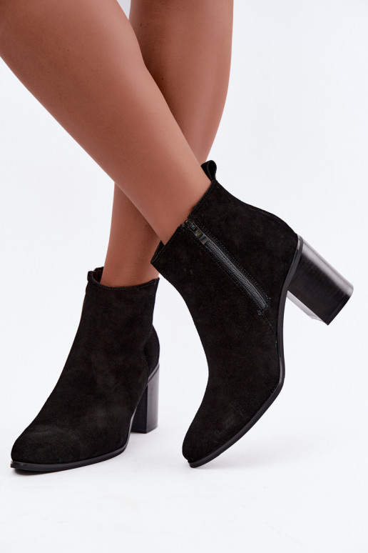 Pele de camurça Botas com aquecimento no interior Sergio Leone BT-49-S cor preta