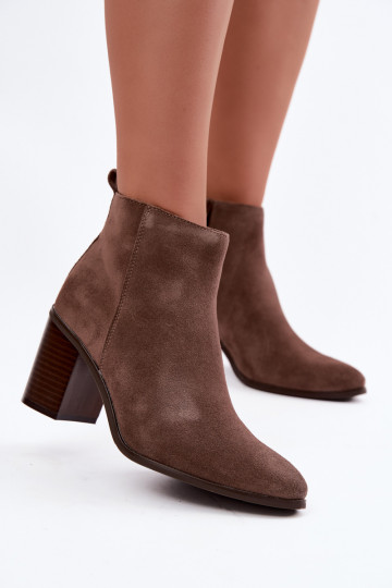 Pele de camurça Botas com aquecimento no interior Sergio Leone BT-49-S cor de argila