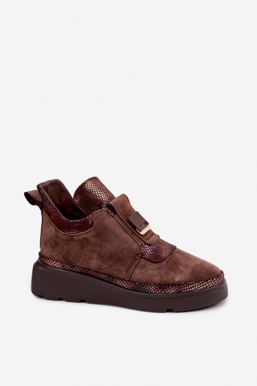 Botas de camurça marrons com plataforma T.Sokolski KEN-J26-419