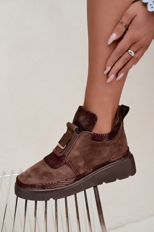 Botas de camurça marrons com plataforma T.Sokolski KEN-J26-419