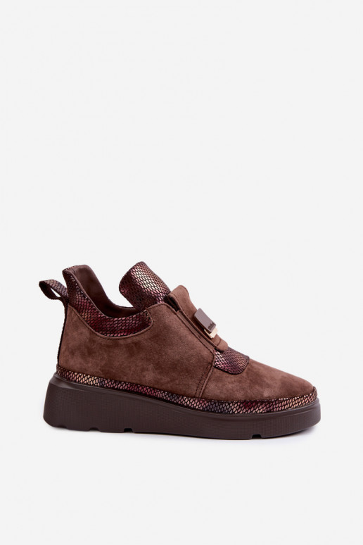 Botas de camurça marrons com plataforma T.Sokolski KEN-J26-419