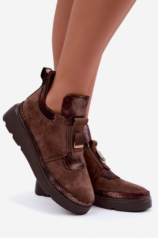 Botas de camurça marrons com plataforma T.Sokolski KEN-J26-419