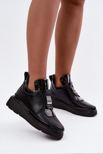 Botas de couro pretas com plataforma T.Sokolski KEN-J26-419 2