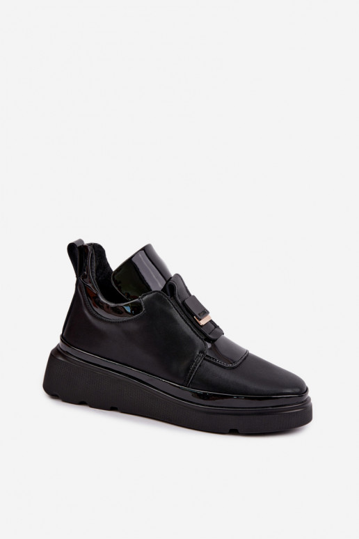 Botas de couro pretas com plataforma T.Sokolski KEN-J26-419