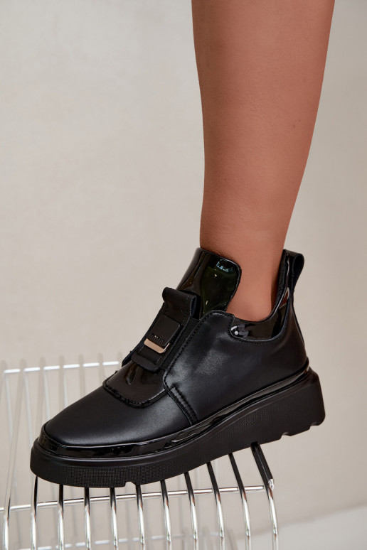 Botas de couro pretas com plataforma T.Sokolski KEN-J26-419