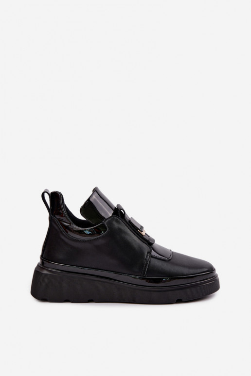 Botas de couro pretas com plataforma T.Sokolski KEN-J26-419