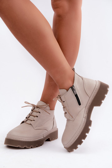 Pele Botas femininas com uma plataforma aquecimento Artiker 57C2033 cor cinza