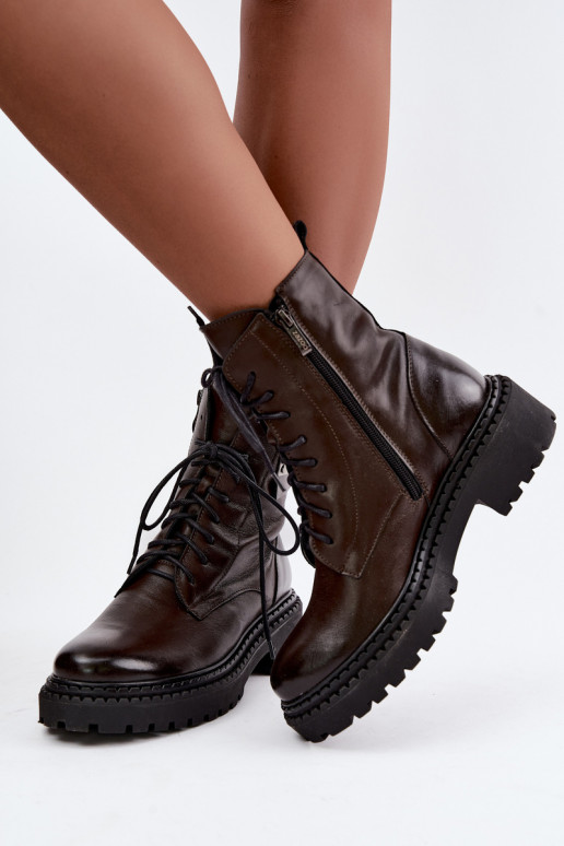 Pele Botas aquecimento Feminino Com decorações Detalem Zazoo 60574 CzekoladoParae