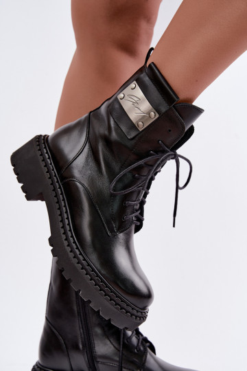 Pele Botas aquecimento Feminino Com decorações Detalem Zazoo 60574 cor preta