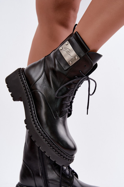 Pele Botas aquecimento Feminino Com decorações Detalem Zazoo 60574 cor preta