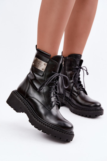 Pele Botas aquecimento Feminino Com decorações Detalem Zazoo 60574 cor preta 2