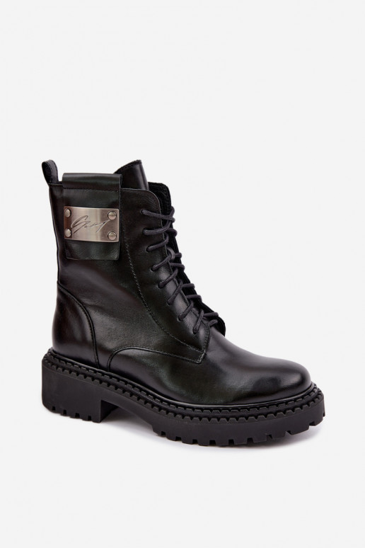 Botins femininos quentes com detalhes decorativos Zazoo 60574 na cor preta