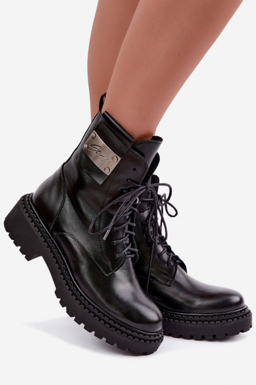 Botins femininos quentes com detalhes decorativos Zazoo 60574 na cor preta
