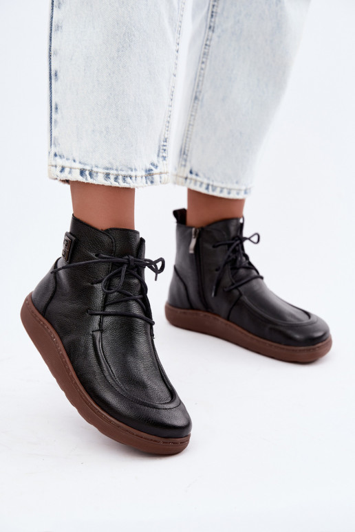 Sapatos femininos quentes Barefoot Zazoo 3077 na cor preta