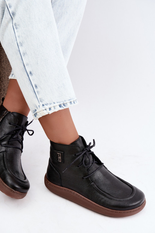 Sapatos femininos quentes Barefoot Zazoo 3077 na cor preta
