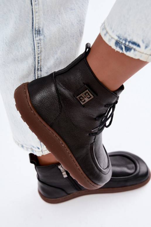 Sapatos femininos quentes Barefoot Zazoo 3077 na cor preta