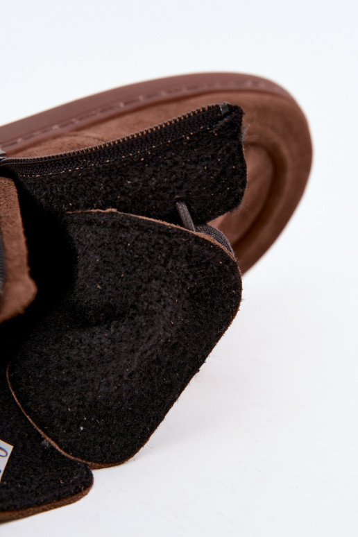 Botas femininas Barefoot camurça naturaloParaa com miçangas aquecimento Zazoo 30078 cor marrom