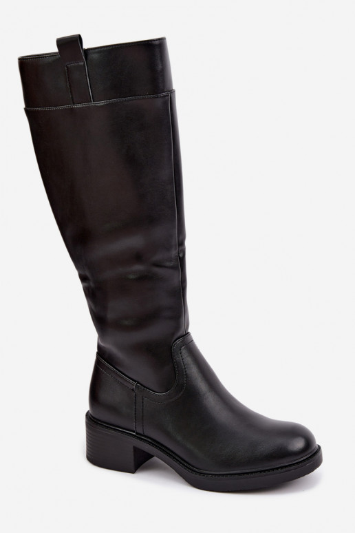 botas De salto baixo aquecimento Sergio Leone KZ-22 cor preta