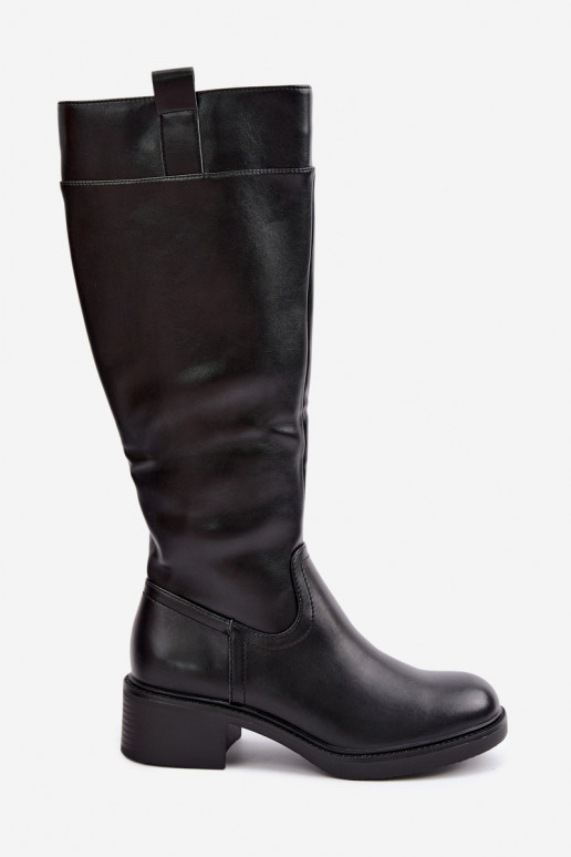botas De salto baixo aquecimento Sergio Leone KZ-22 cor preta