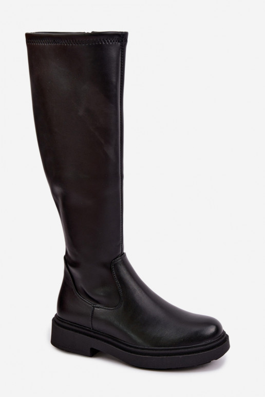 aquecimento botas femininas com salto largo Sergio Leone KZ-02 cor preta