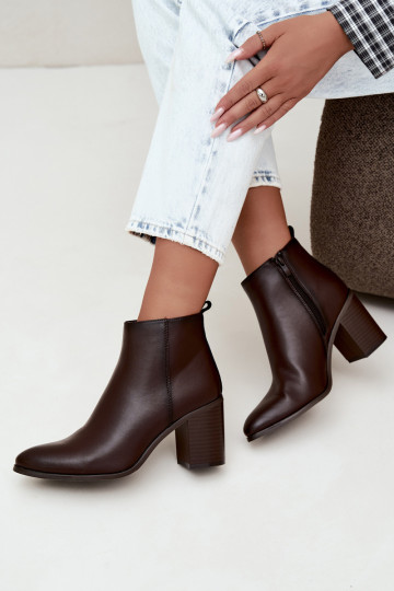 Botins femininos quentes com isolamento Sergio Leone BT-50-S na cor chocolate
