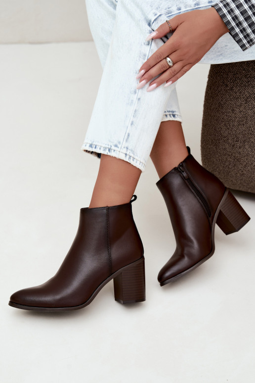 Botins femininos quentes com isolamento Sergio Leone BT-50-S na cor chocolate