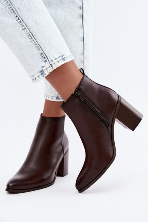Botins femininos quentes com isolamento Sergio Leone BT-50-S na cor chocolate