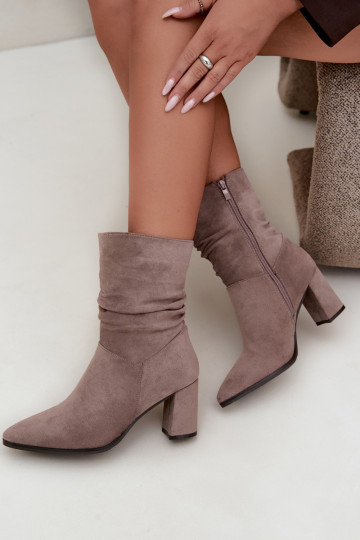 aquecimento Botas femininas Com top enrolado cor de argila Dalessia