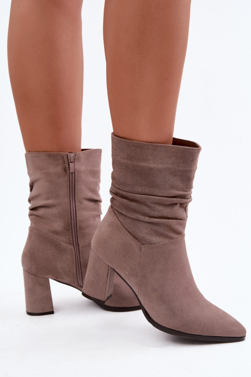 aquecimento Botas femininas Com top enrolado cor de argila Dalessia