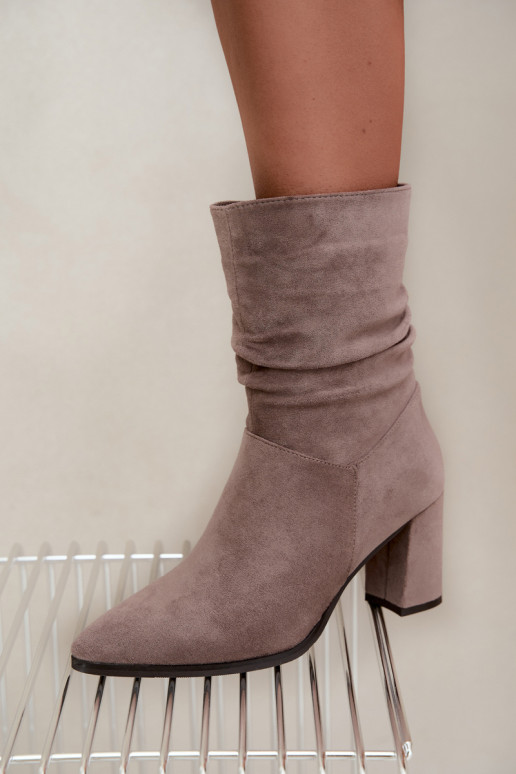 aquecimento Botas femininas Com top enrolado cor de argila Dalessia