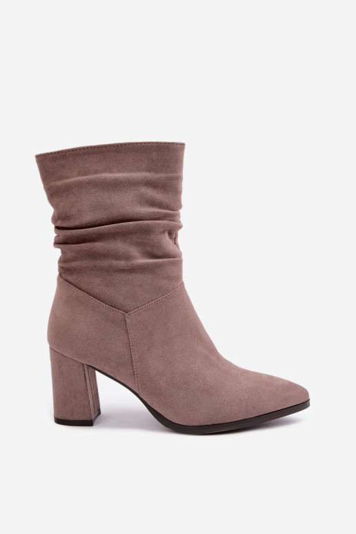 aquecimento Botas femininas Com top enrolado cor de argila Dalessia