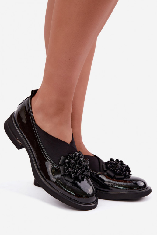 Sapatos femininos com ornamentos T.Sokolski S2 J26-271 na cor preta