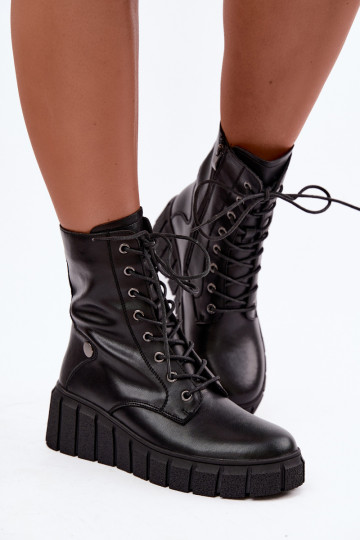Pele Botas com uma plataforma aquecimento T.Sokolski AN Z26-160 cor preta