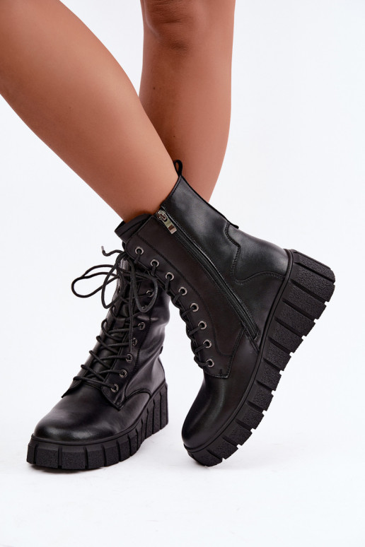 Botins femininos quentes em plataforma T.Sokolski AN Z26-160 na cor preta