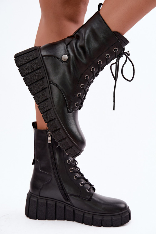 Botins femininos quentes em plataforma T.Sokolski AN Z26-160 na cor preta