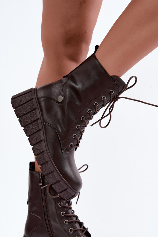 Pele Botas com uma plataforma aquecimento T.Sokolski AN Z26-160 CzekoladoParae