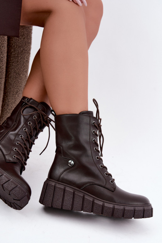 Pele Botas com uma plataforma aquecimento T.Sokolski AN Z26-160 CzekoladoParae